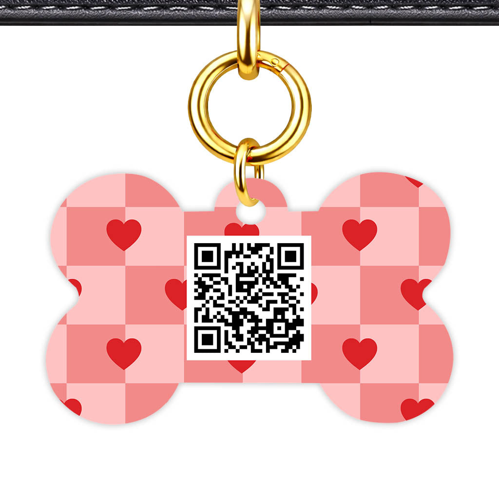 Bold Hearts QR Smart Pet Id Tag (Dog Tag & Cat Tag)
