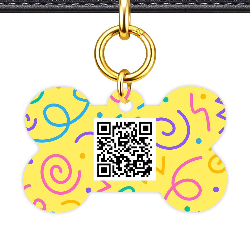 Party Squiggle QR Smart Pet Id Tag (Dog Tag & Cat Tag)
