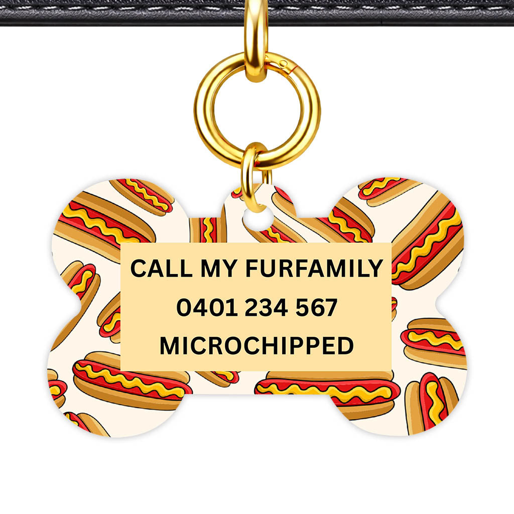 Hot Dog Classic Pet Id (Dog Tag & Cat Tag)