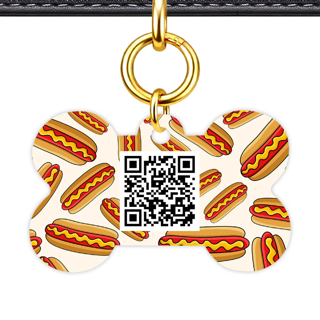 Hot Dog QR Smart Pet Id Tag (Dog Tag & Cat Tag)