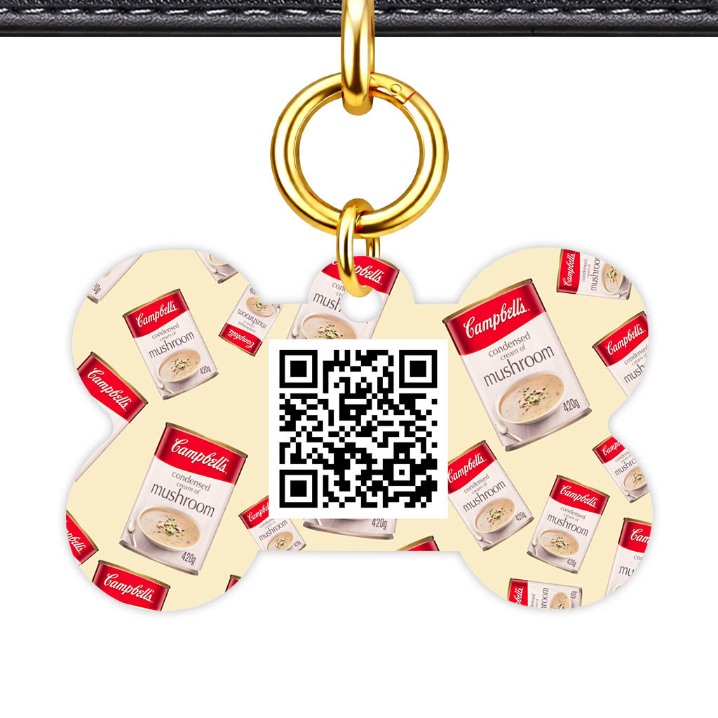 Canned Mushroom Soup QR Smart Pet Id Tag (Dog Tag & Cat Tag)