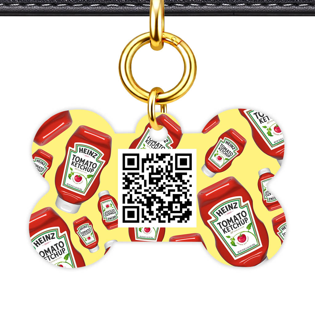 Ketchup Fun QR Smart Pet Id Tag (Dog Tag & Cat Tag)