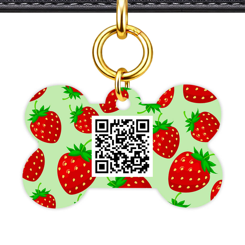 Strawberry Pop QR Smart Pet Id Tag (Dog Tag & Cat Tag)