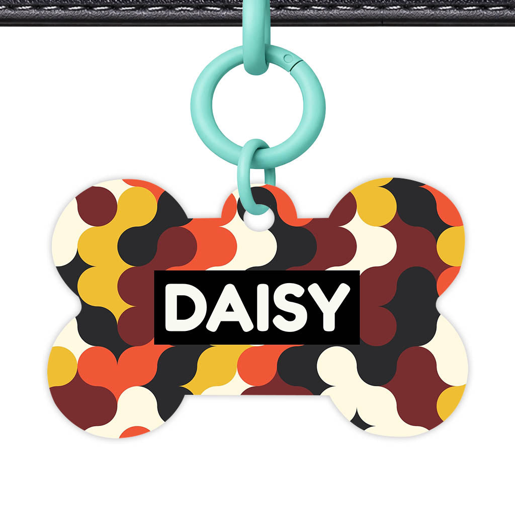Retro Shapes QR Smart Pet Id Tag (Dog Tag & Cat Tag)