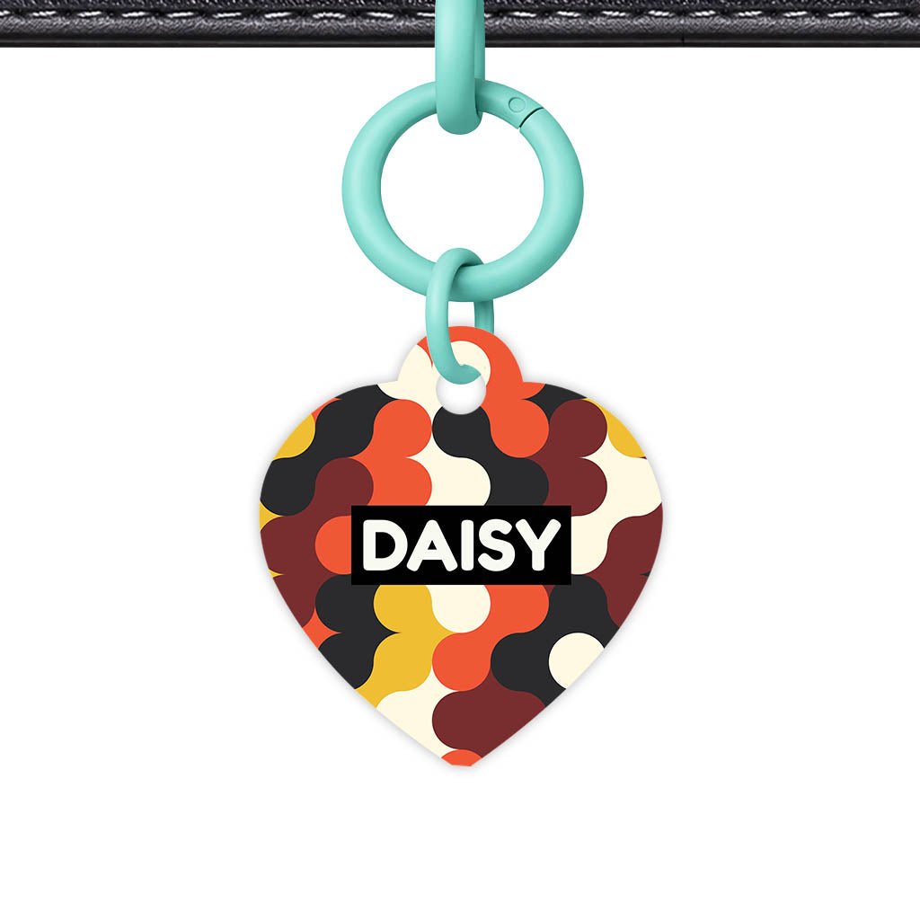 Retro Shapes QR Smart Pet Id Tag (Dog Tag & Cat Tag)