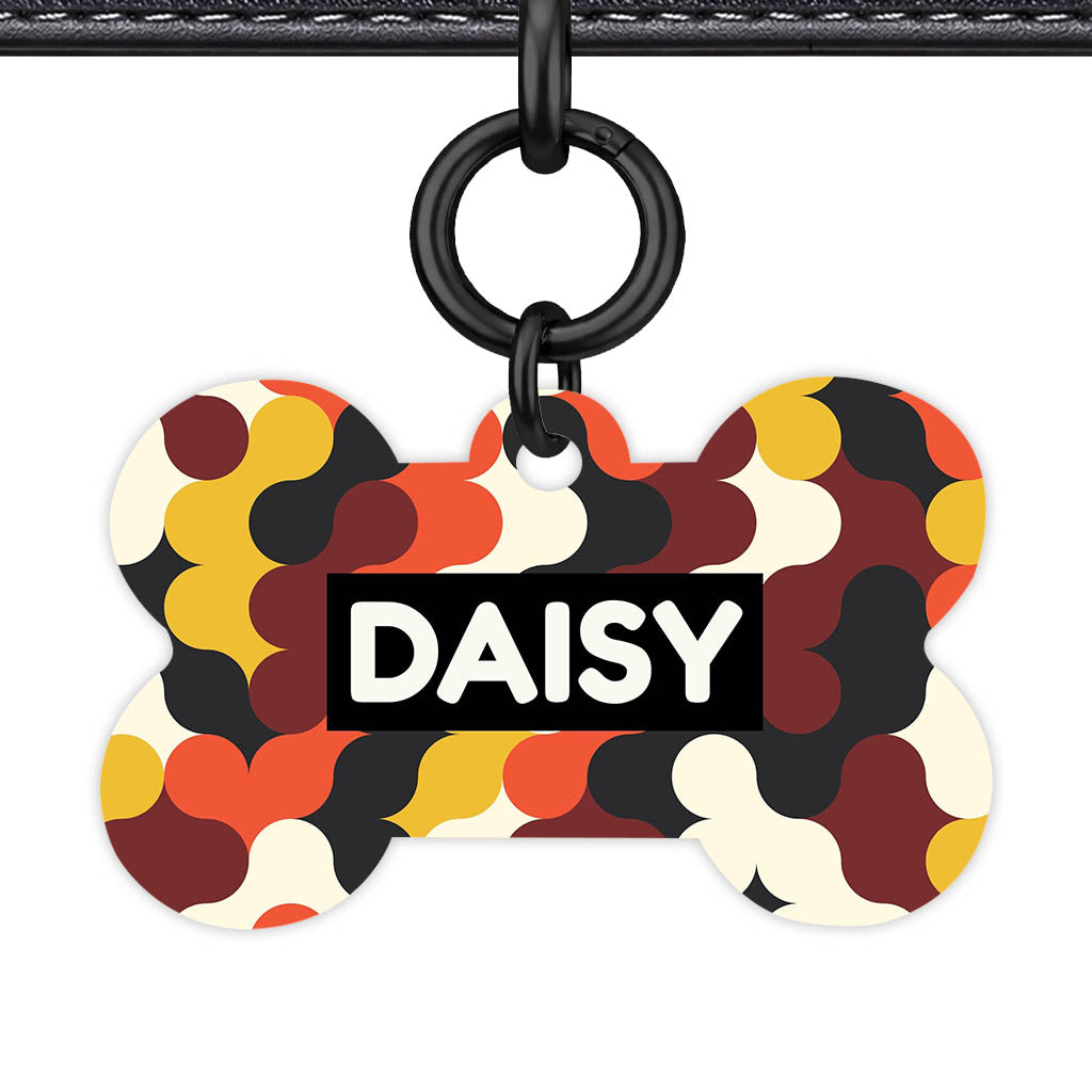 Retro Shapes QR Smart Pet Id Tag (Dog Tag & Cat Tag)