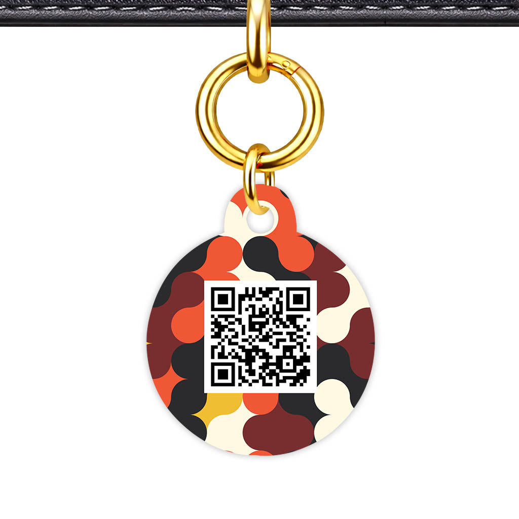 Retro Shapes QR Smart Pet Id Tag (Dog Tag & Cat Tag)