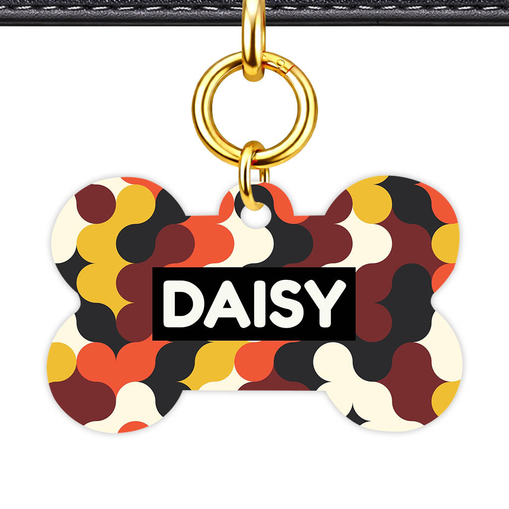 Retro Shapes QR Smart Pet Id Tag (Dog Tag & Cat Tag)