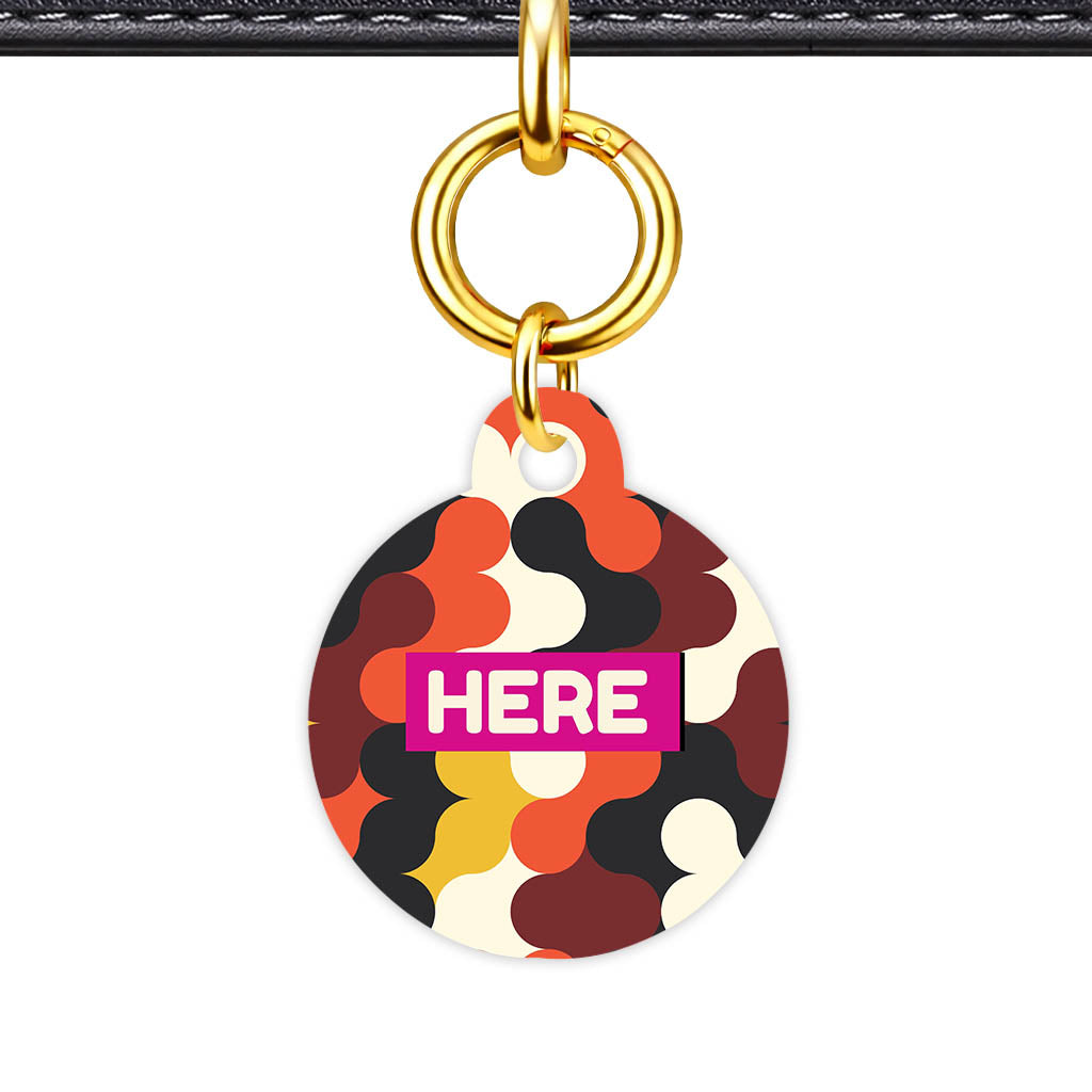 Retro Shapes QR Smart Pet Id Tag (Dog Tag & Cat Tag)