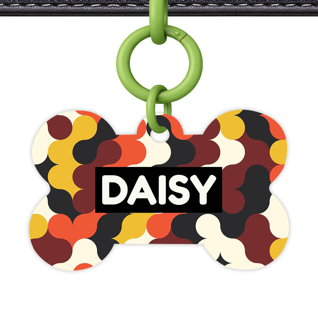 Retro Shapes QR Smart Pet Id Tag (Dog Tag & Cat Tag)