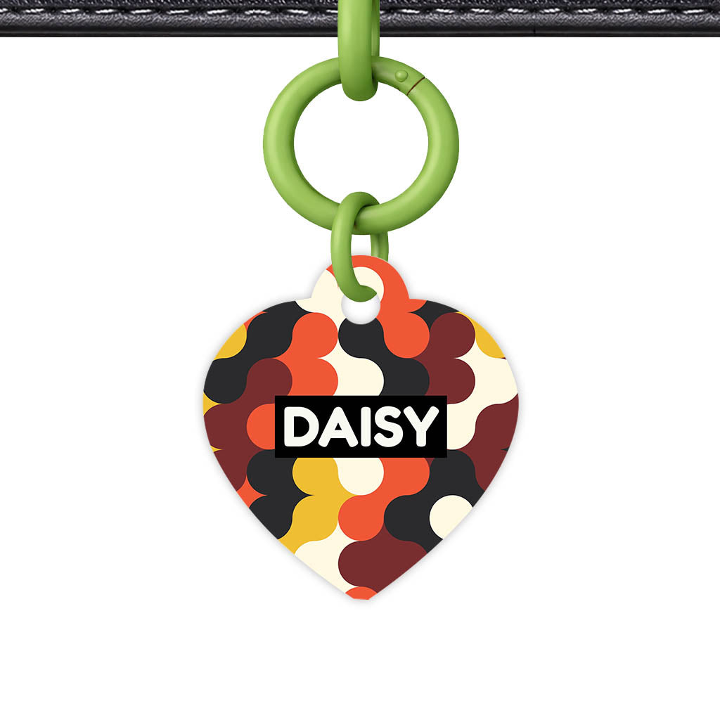 Retro Shapes QR Smart Pet Id Tag (Dog Tag & Cat Tag)