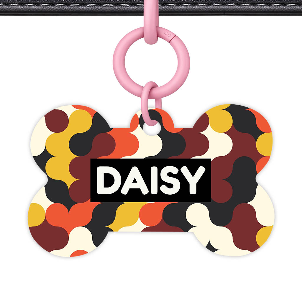 Retro Shapes QR Smart Pet Id Tag (Dog Tag & Cat Tag)