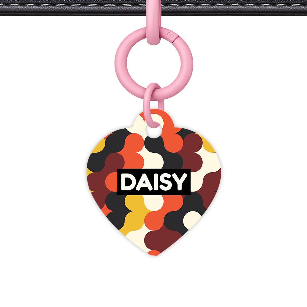 Retro Shapes QR Smart Pet Id Tag (Dog Tag & Cat Tag)