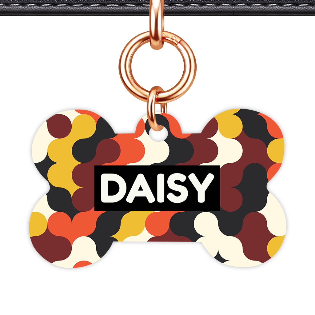 Retro Shapes QR Smart Pet Id Tag (Dog Tag & Cat Tag)