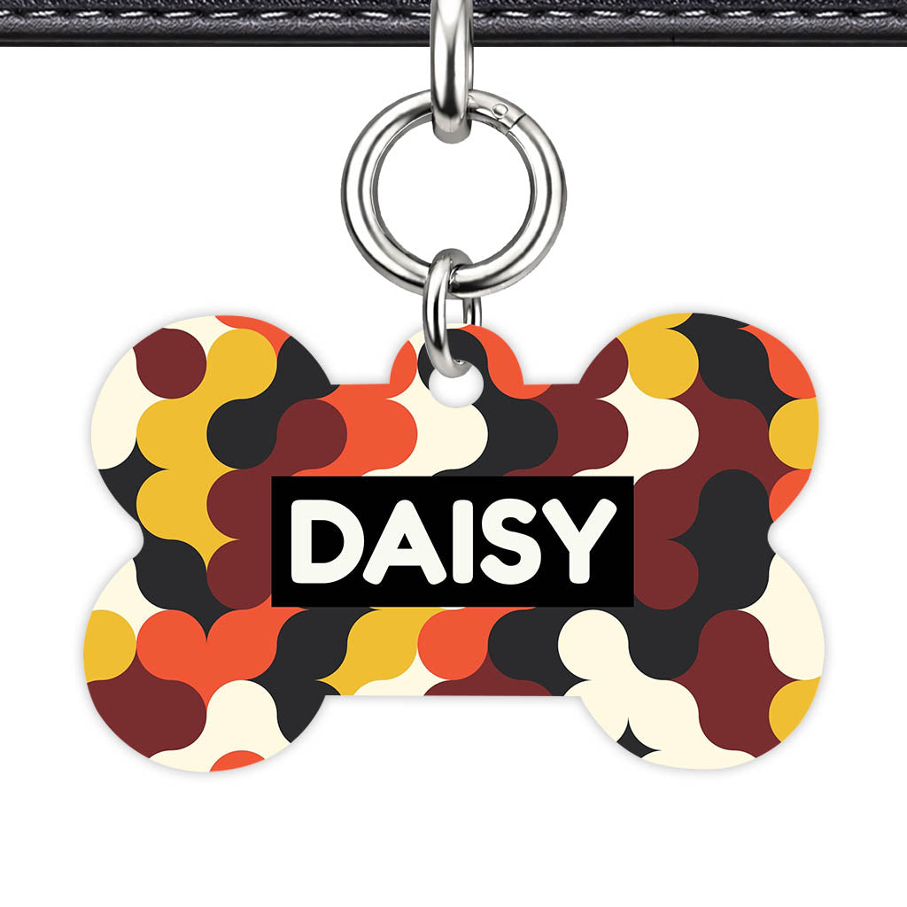 Retro Shapes QR Smart Pet Id Tag (Dog Tag & Cat Tag)