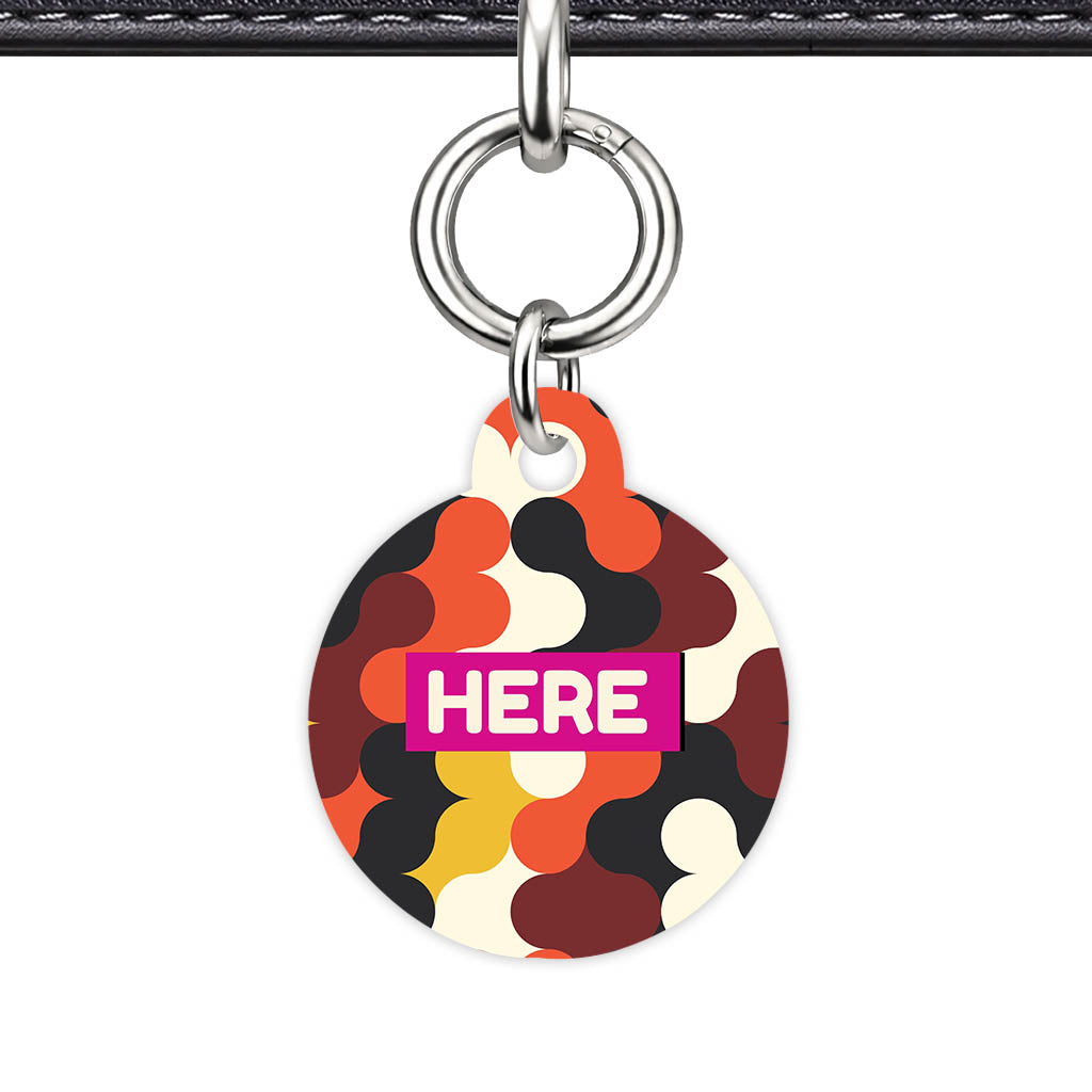 Retro Shapes QR Smart Pet Id Tag (Dog Tag & Cat Tag)
