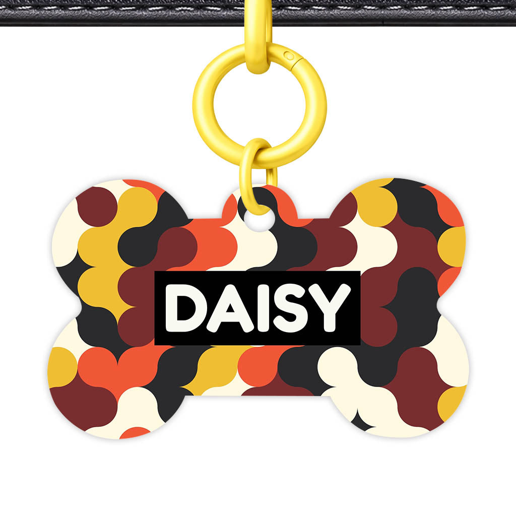 Retro Shapes QR Smart Pet Id Tag (Dog Tag & Cat Tag)