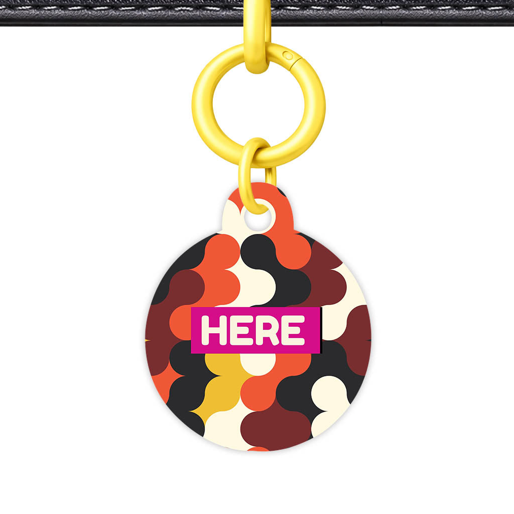 Retro Shapes QR Smart Pet Id Tag (Dog Tag & Cat Tag)