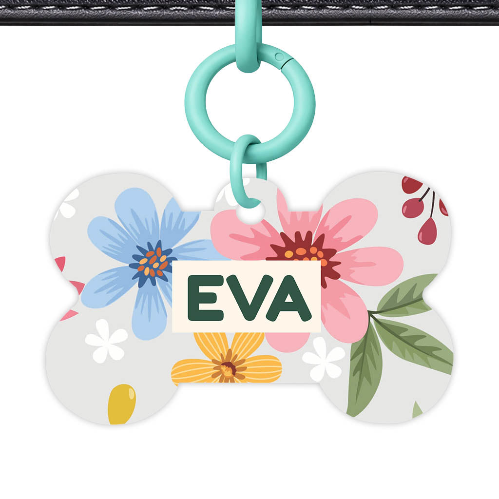 Soft Floral QR Smart Pet Id Tag (Dog Tag & Cat Tag)