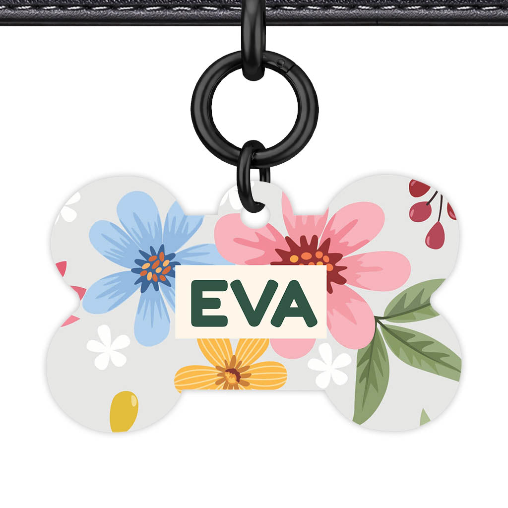 Soft Floral QR Smart Pet Id Tag (Dog Tag & Cat Tag)