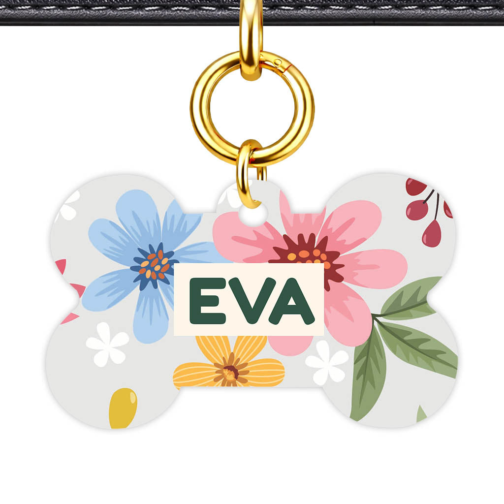 Soft Floral QR Smart Pet Id Tag (Dog Tag & Cat Tag)