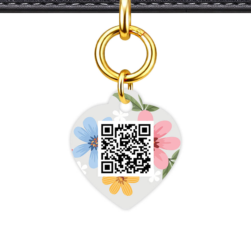 Soft Floral QR Smart Pet Id Tag (Dog Tag & Cat Tag)