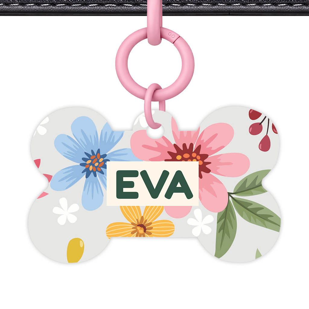 Soft Floral QR Smart Pet Id Tag (Dog Tag & Cat Tag)