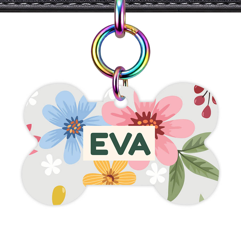 Soft Floral QR Smart Pet Id Tag (Dog Tag & Cat Tag)