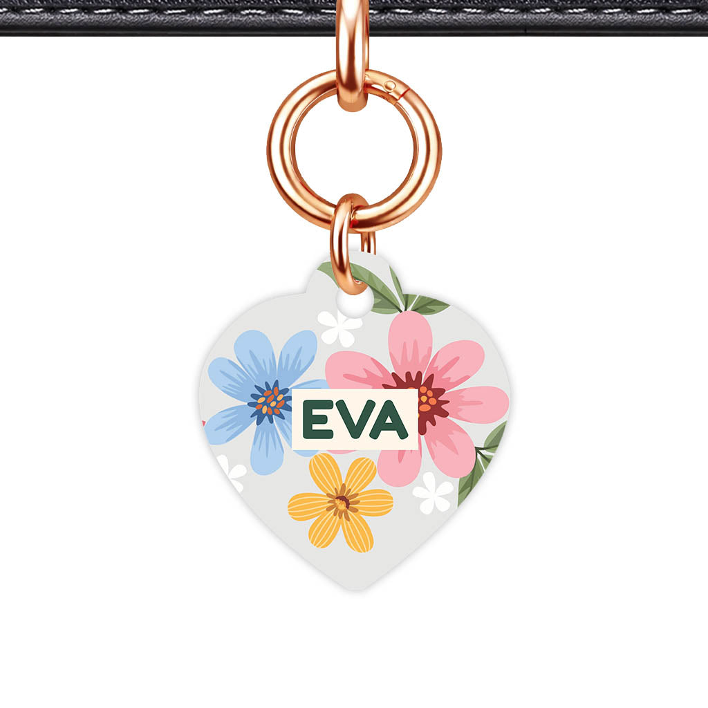 Soft Floral Classic Pet Id (Dog Tag & Cat Tag) - detail view | Dogsy & Co