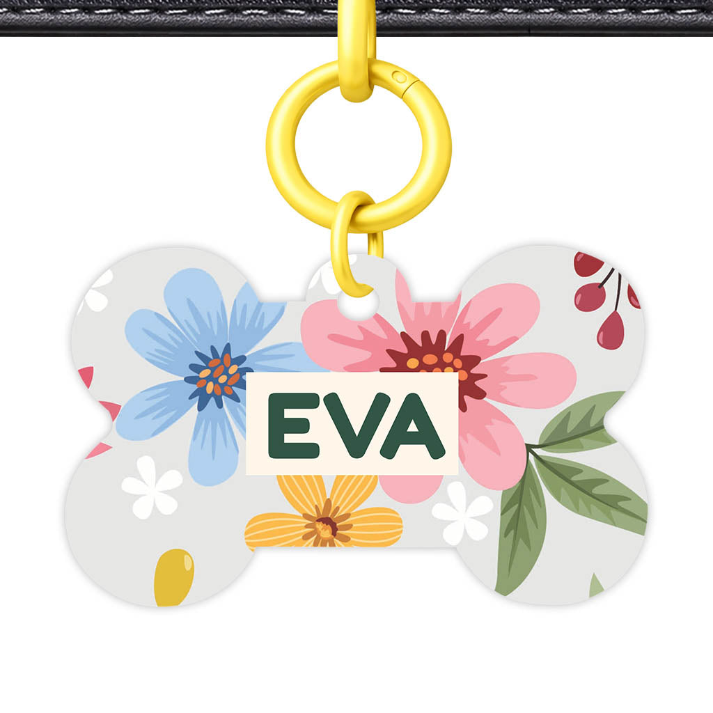 Soft Floral QR Smart Pet Id Tag (Dog Tag & Cat Tag)