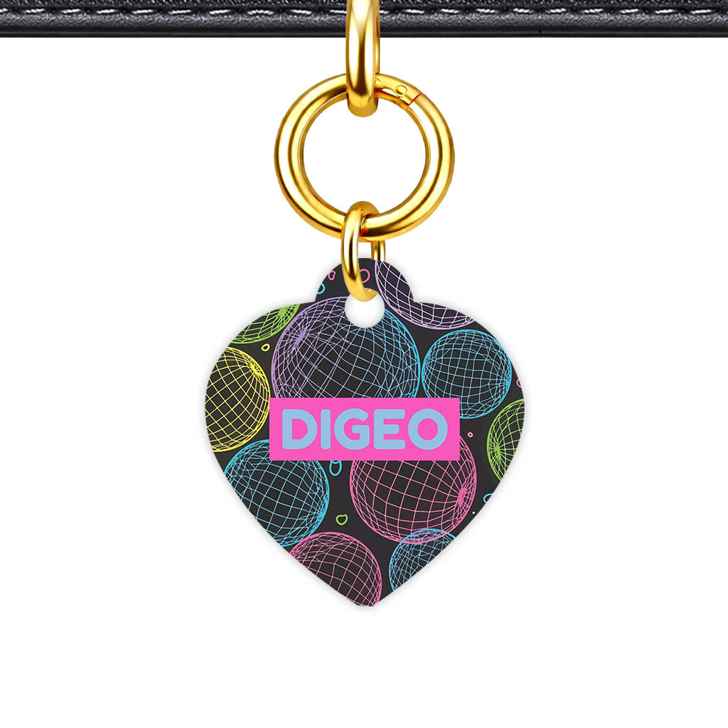Patterns Dog Tag Gold QR Smart Vol 5 | 5 Designs | Heart Bone Circle | Pet ID Tag - Qr Smart Id Unique Geo Lines Qr Smart Pet Id Dog Tag And Cat Tag 2021