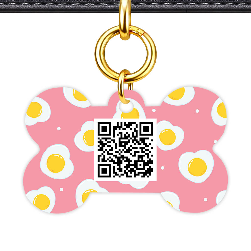 Fried Eggs QR Smart Pet Id Tag (Dog Tag & Cat Tag)