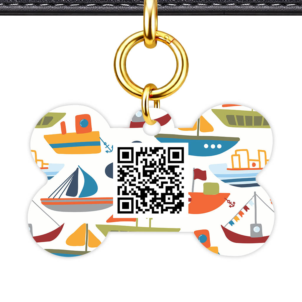 Boats QR Smart Pet Id Tag (Dog Tag & Cat Tag)