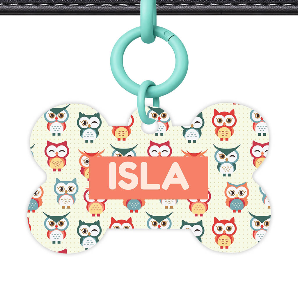 Owls QR Smart Pet Id Tag (Dog Tag & Cat Tag)