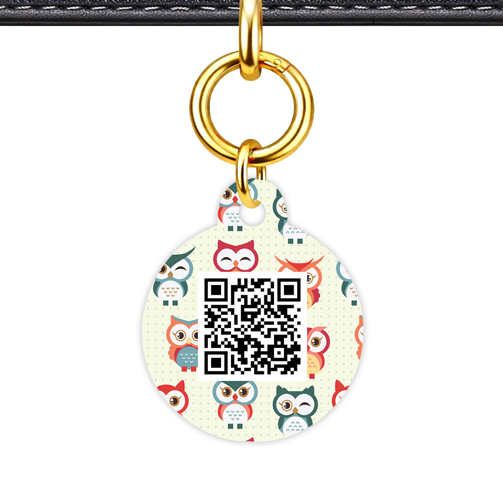 Owls QR Smart Pet Id Tag (Dog Tag & Cat Tag)