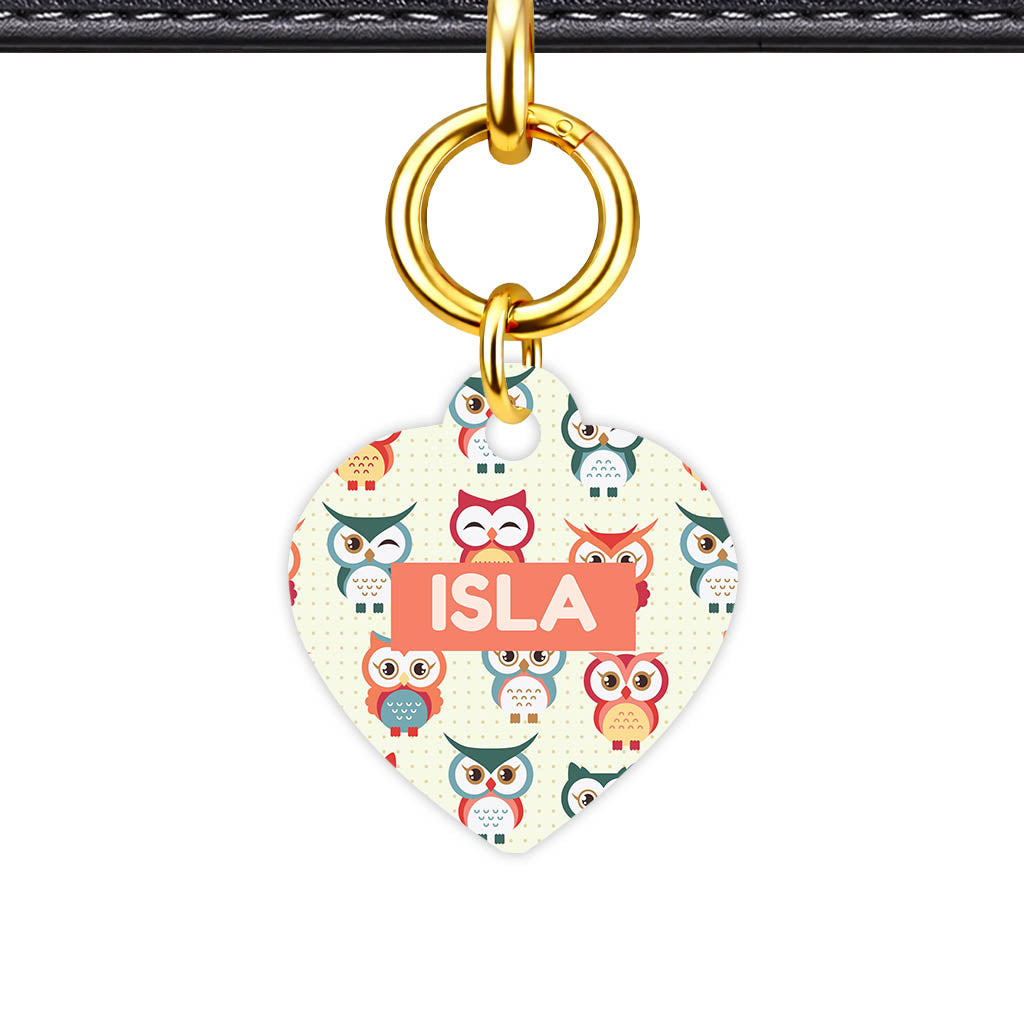 Nature & Animals Dog Tag Gold QR Smart Vol 1 | 5 Designs | Heart Bone Circle | Pet ID Tag - Qr Smart Id Unique Owlst Qr Smart Pet Id Dog Tag And Cat Tag 2029