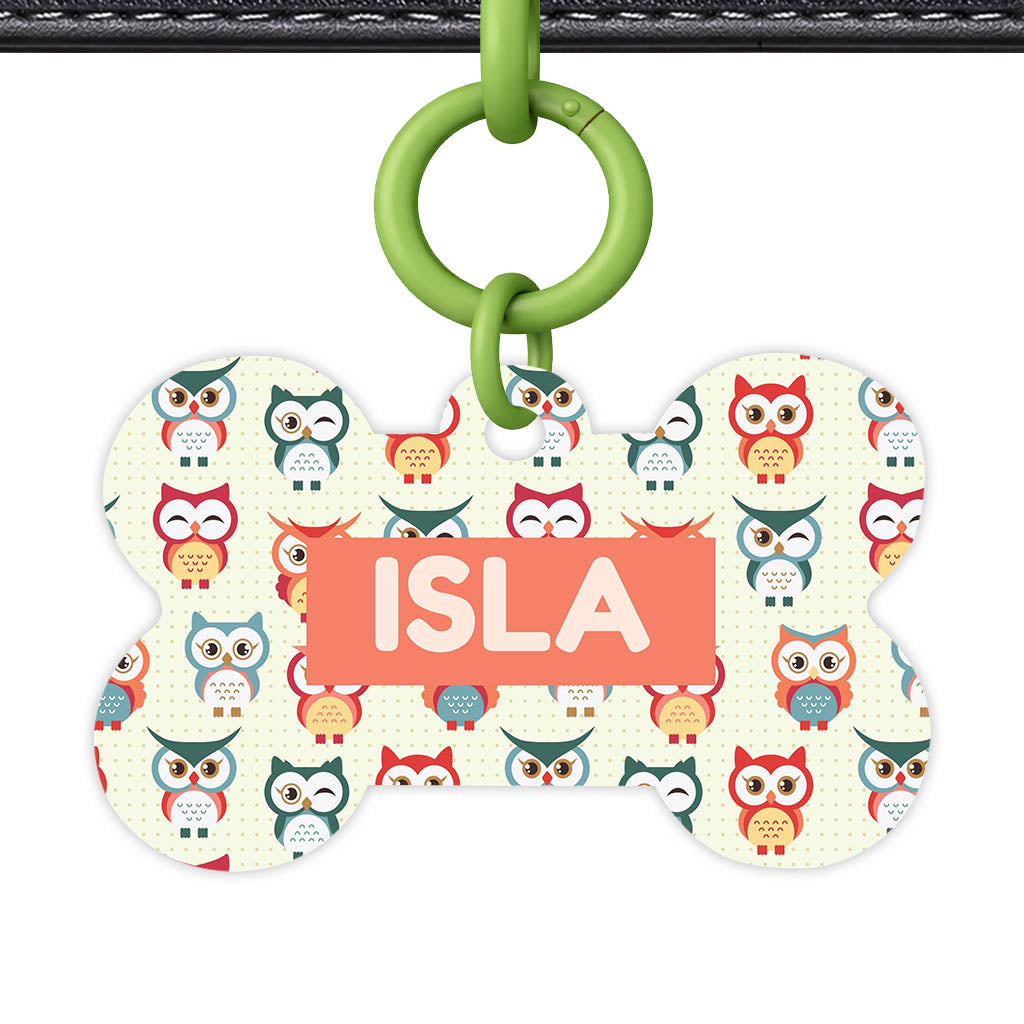 Owls QR Smart Pet Id Tag (Dog Tag & Cat Tag)