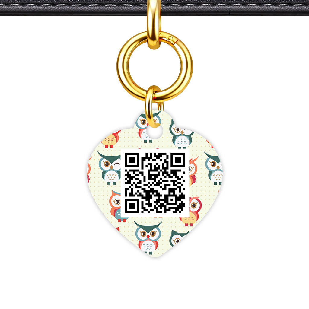 Owls QR Smart Pet Id Tag (Dog Tag & Cat Tag)