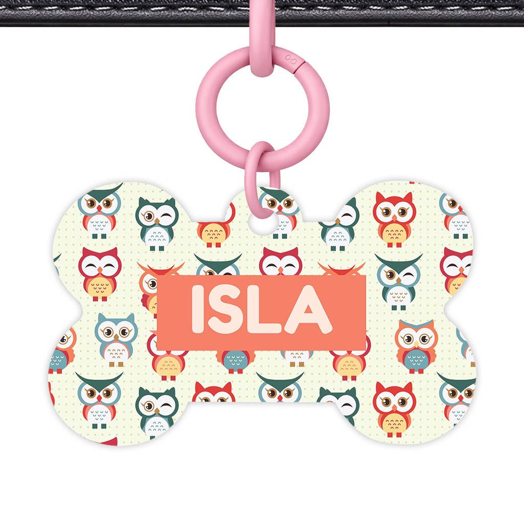 Owls QR Smart Pet Id Tag (Dog Tag & Cat Tag)