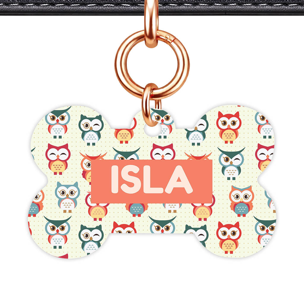 Owls QR Smart Pet Id Tag (Dog Tag & Cat Tag)
