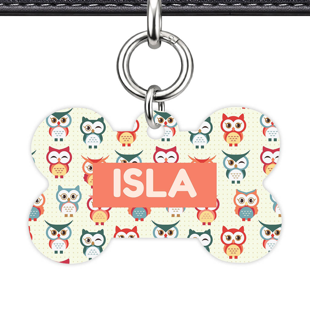Owls QR Smart Pet Id Tag (Dog Tag & Cat Tag)