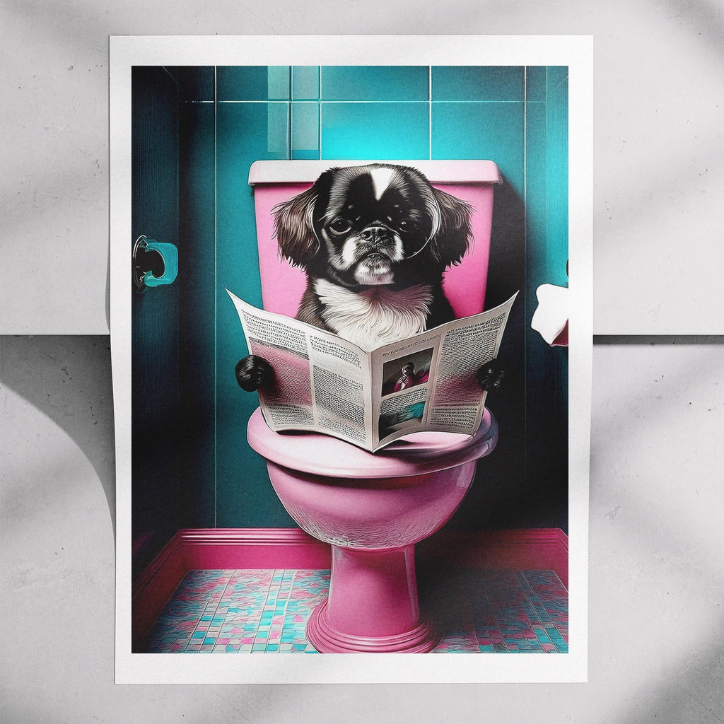 Pekingese Toilet Dogs PInk and Turquise image 7