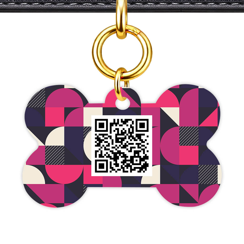 Graphic Grid QR Smart Pet Id Tag (Dog Tag & Cat Tag)