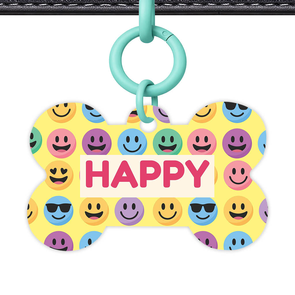 Smiley Faces QR Smart Pet Id Tag (Dog Tag & Cat Tag)