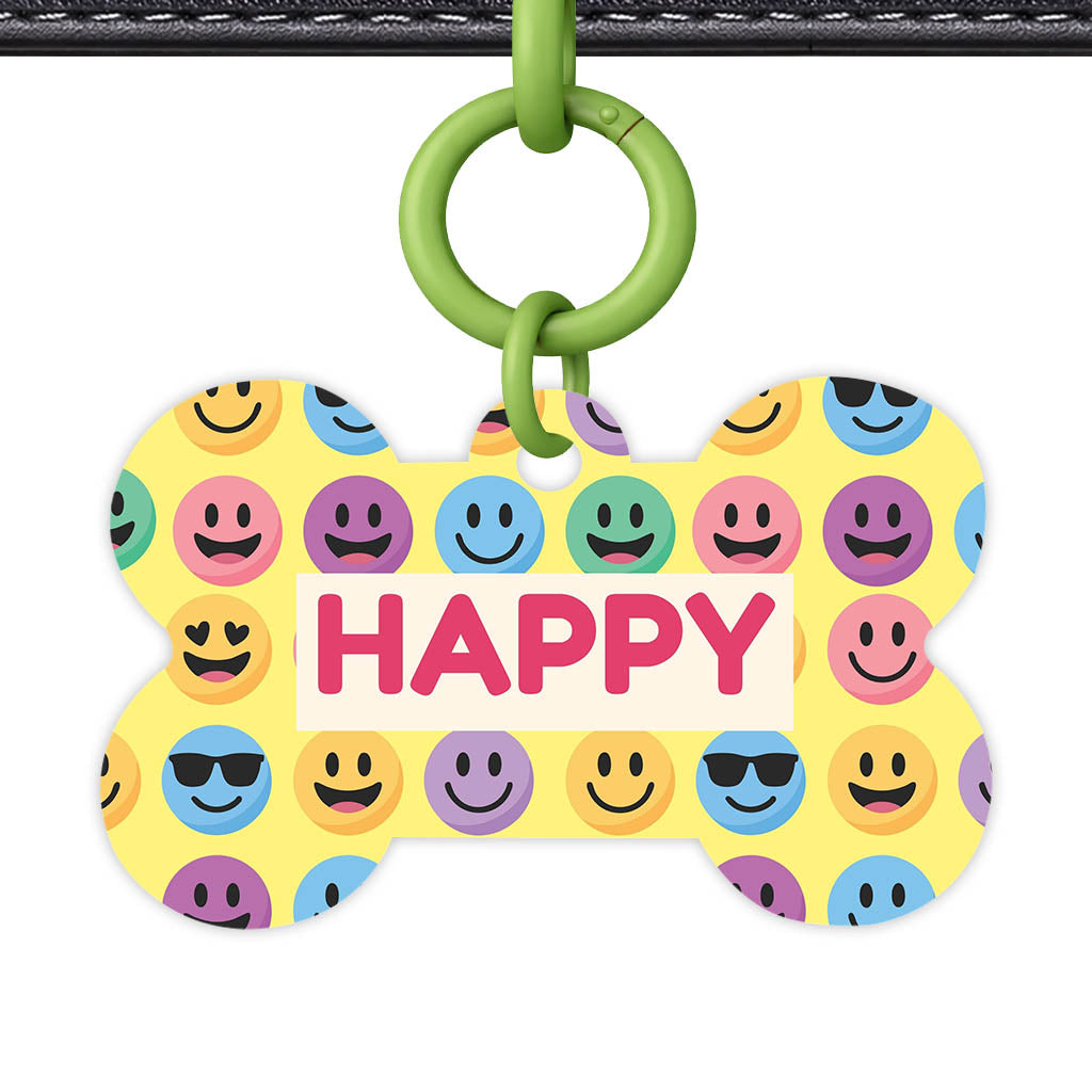 Smiley Faces QR Smart Pet Id Tag (Dog Tag & Cat Tag)