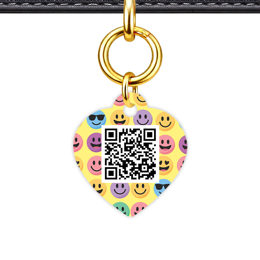 Smiley Faces QR Smart Pet Id Tag (Dog Tag & Cat Tag)