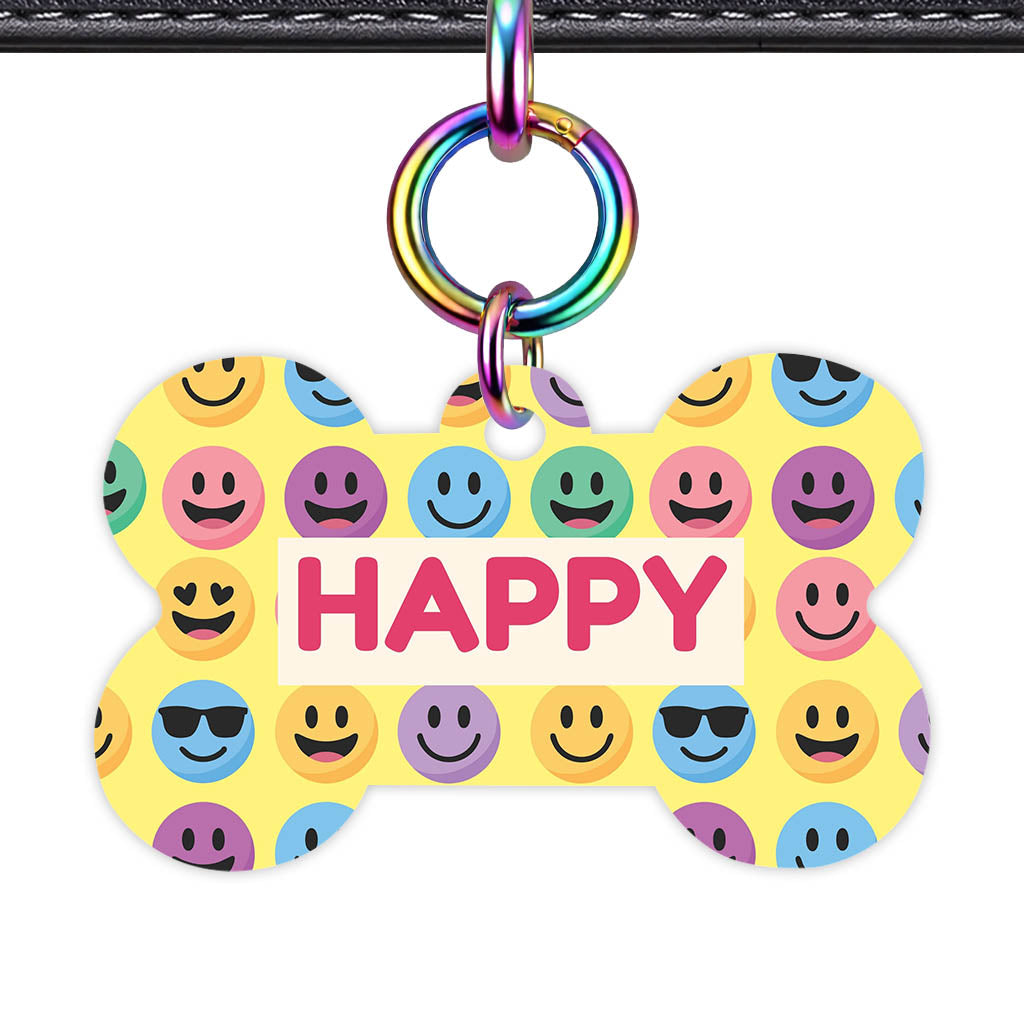 Smiley Faces QR Smart Pet Id Tag (Dog Tag & Cat Tag)