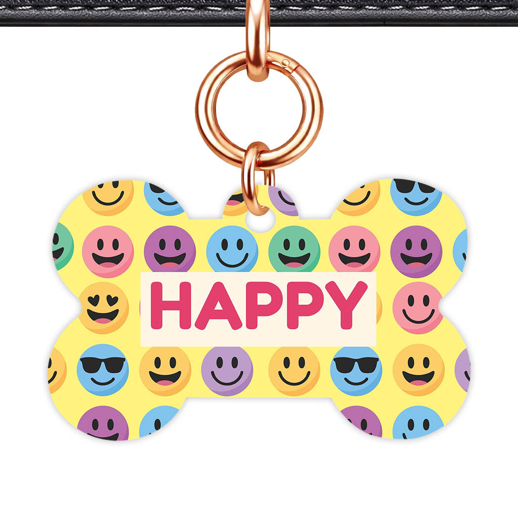 Smiley Faces QR Smart Pet Id Tag (Dog Tag & Cat Tag)