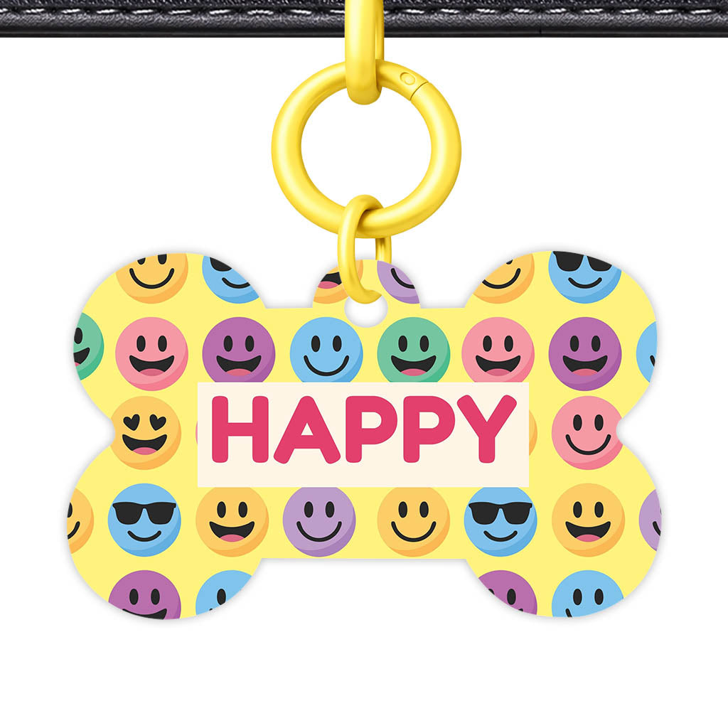 Smiley Faces QR Smart Pet Id Tag (Dog Tag & Cat Tag)