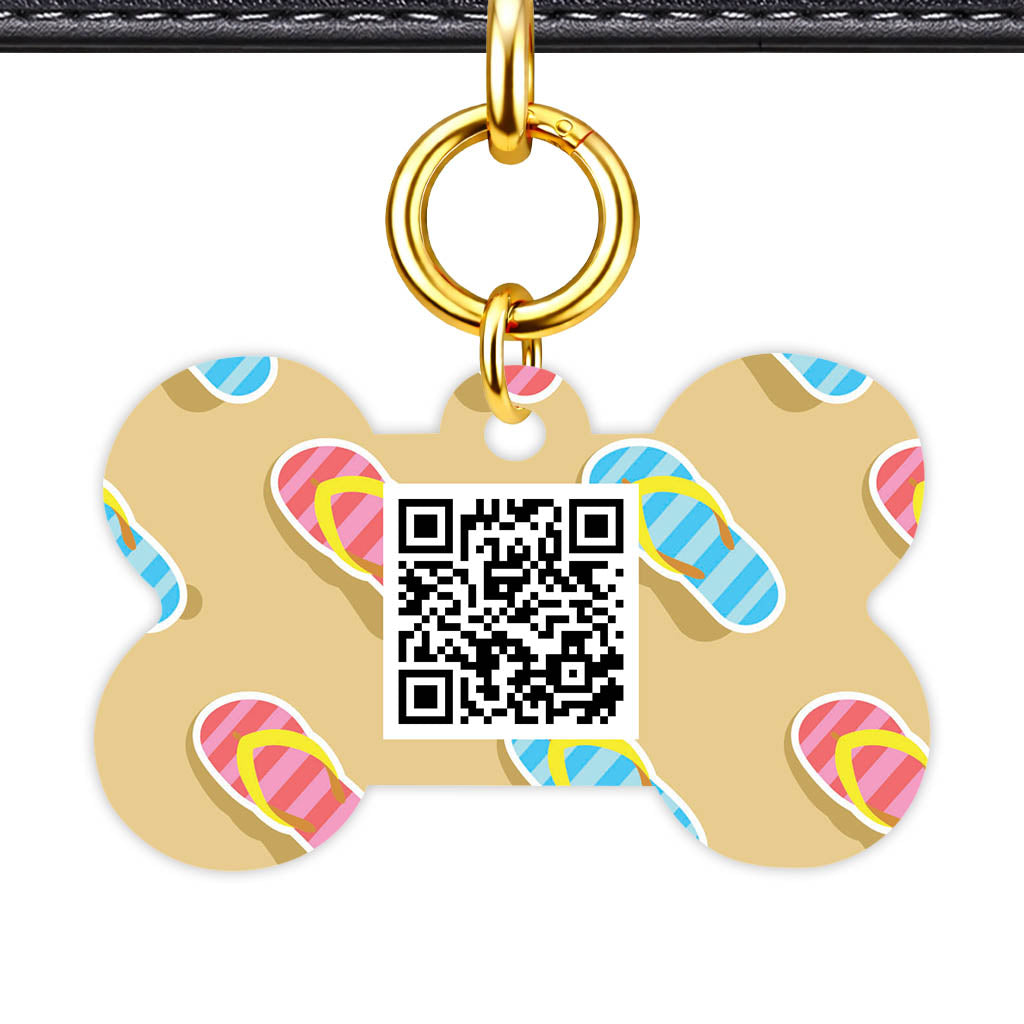 Flip Flops QR Smart Pet Id Tag (Dog Tag & Cat Tag)